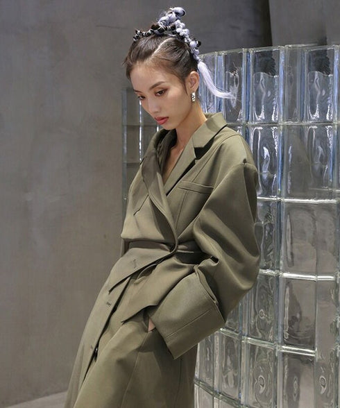 Asymmetric Belted Coat